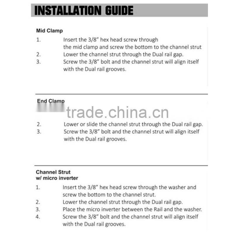 Anodized Aluminum Inner/Mid Clamp Kit,End Camp Kit for Roof Solar Mounting System