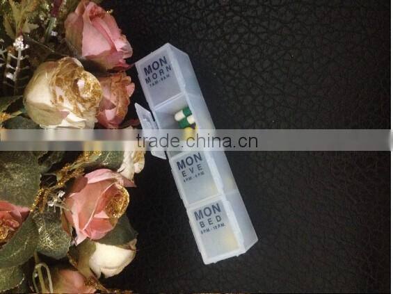 V-PB030 Custom Printing 28 Compartments Notebook PU Leather 7 Day Pill Box