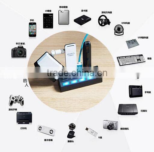 wholesale 4 port usb hub with led light
