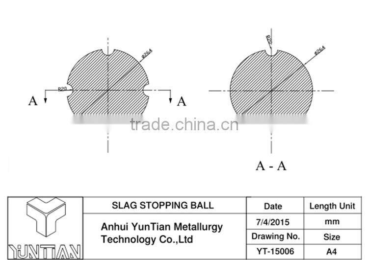 320mm Slag skimmer Ball for furnace