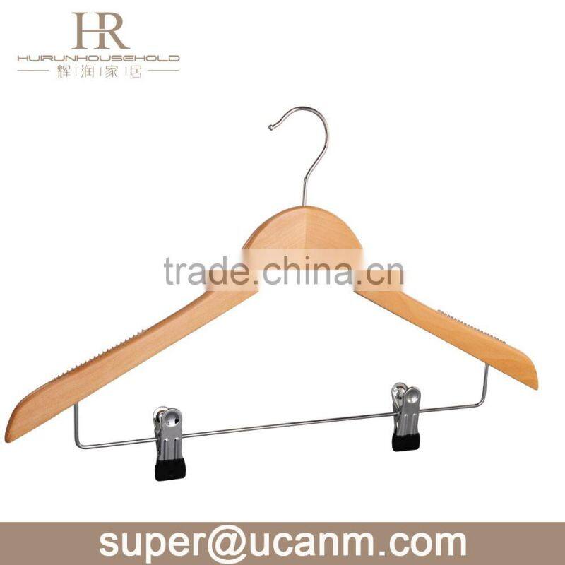 HRW-660BW white wooden dress hanger