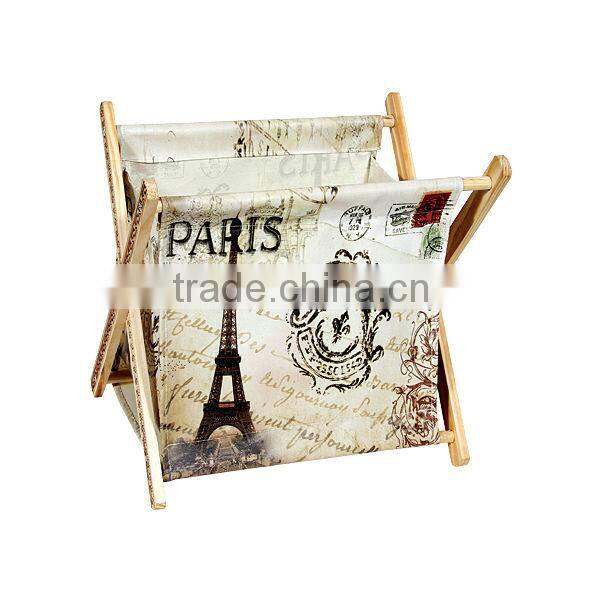 wooden magazine rack