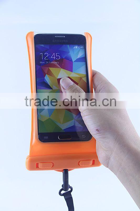 Eco-friendly 0.30mm PVC Waterproof Case with Handholder for iPhone 6, compatible I5/5S/5C/I4/4S