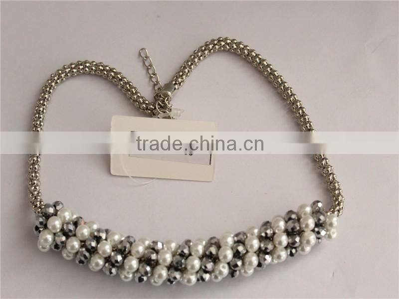 2016 Hot selling fashion jewelry beads necklace gold plated necklace with beautiful pearl