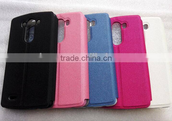 Leather Flip Case Magnetic Window Smart Cover For LG G3 cell phone