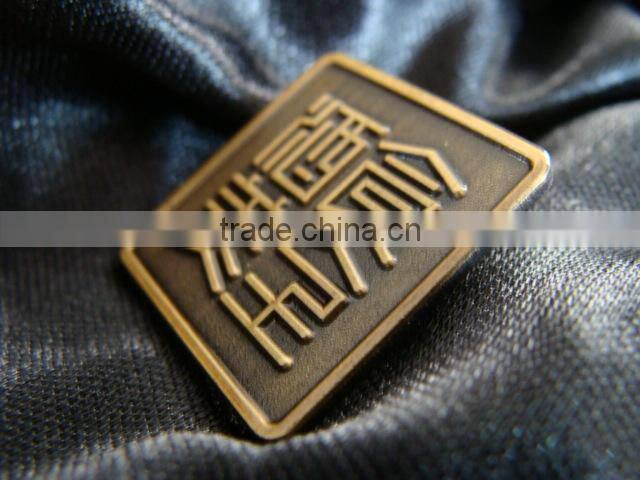 High quality customized rectangular metal pin badge