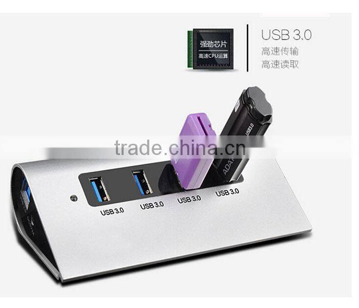 New Portable Aluminum 4 Ports USB 3.0 Hub For Macbook Pro Air Mac iMac Mini