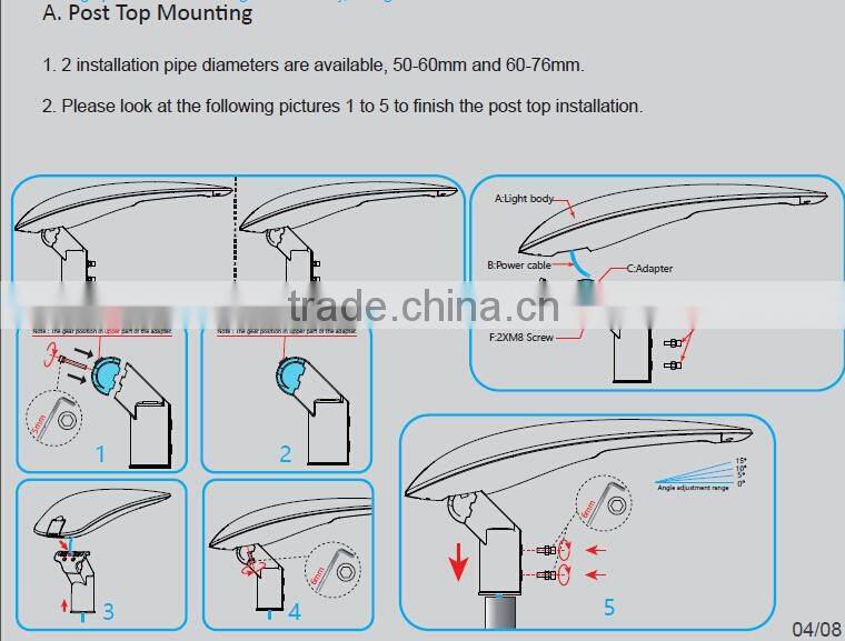 Top quality 30W 60W 90W 120W 150W LED Street Lighting 5 year warranty post-top led light fixture