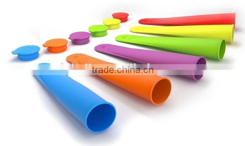 Silicone Vale Ice Pop Molds, Set of 4 Magic Rainbow Colors, Portable Pop Makers for Homemade