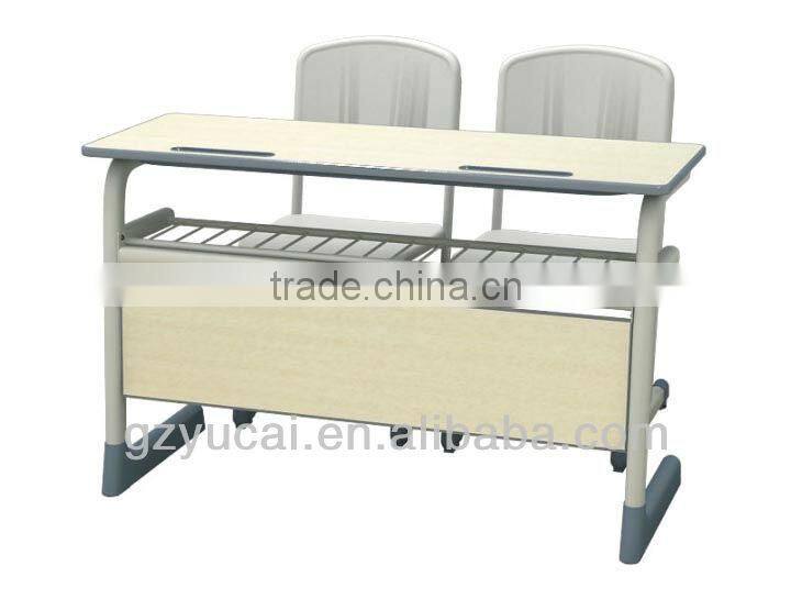 Double school desk and chairs