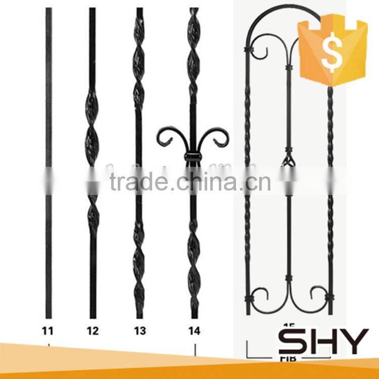 outdoor forged wrought iron balcony railing baluster