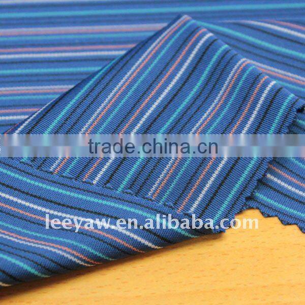 stripe interlock fabric made of 100% recycle PET poly