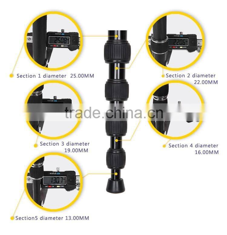 Hpusn 035lpro professional ball head aluminum tripod portable travel dslr camera tripods