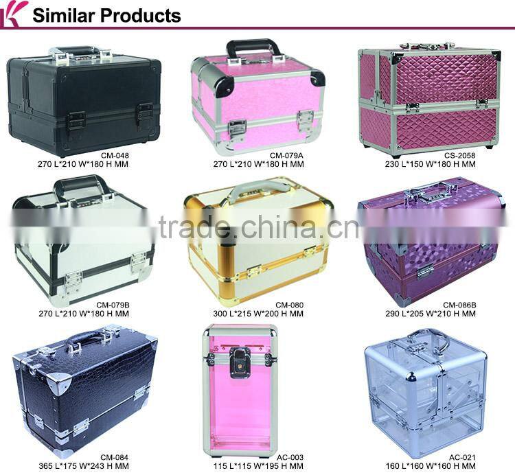 Women Fashion Portable Wholesale Professional ABS Empty Makeup Case With Drawers