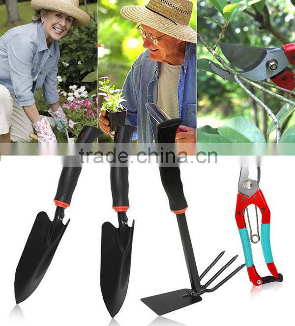 4-Piece Garden Tool Set.Two Different Trowel, Rake and Pruning scissor