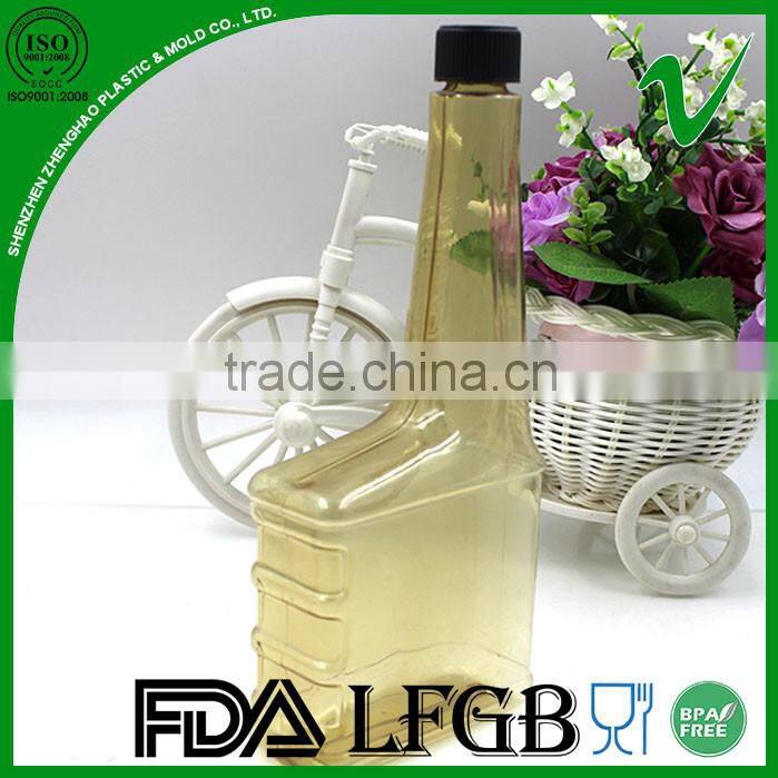 high quality clear popular square plastic bottle 500ml for fuel oil packaging