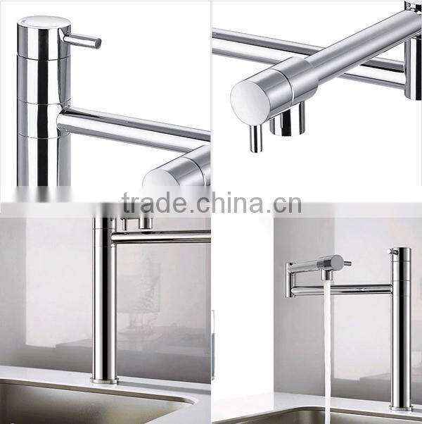luxury stainless steel brushed water tap, kitchen sink water faucet, new design widespread tap mixer