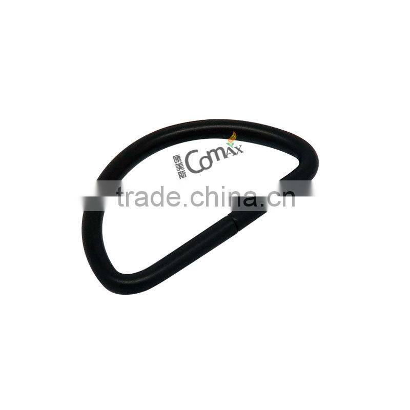 Black handbag open metal d ring