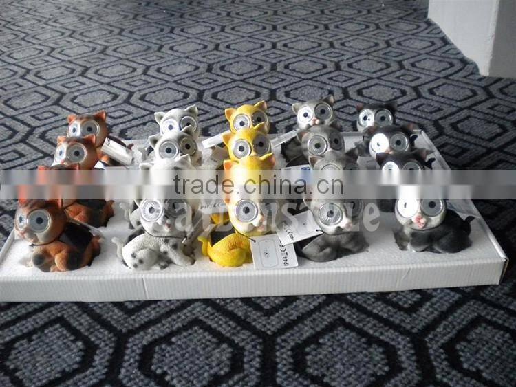 outdoor led garden lights Owl Accent shape, small Statuary cheap solar lights, resin construction bright eye small solar lights