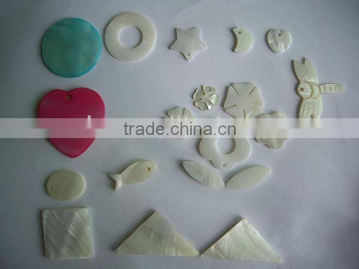 shell heart,flower,leaves,star carving blanks for pendants
