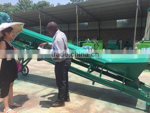 mobile bulk inclined flat belt conveyor with hopper