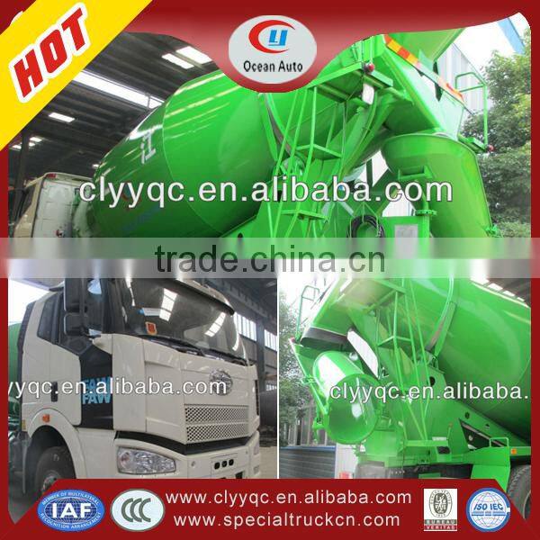 FAW 10CBM concrete mixing used mixer truck, concrete mixing truck for sale