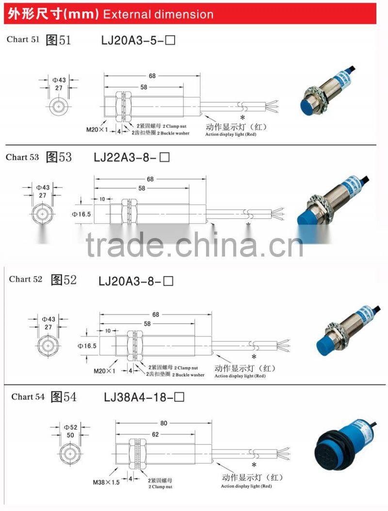 M38 LJ38A4 substitution min switch and limiting switch cylinder proximity sensor inductive proximity sensor with PLC