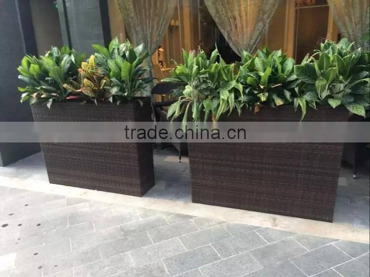 Wholesale tall rectangular shape outdoor patio rattan planter boxes