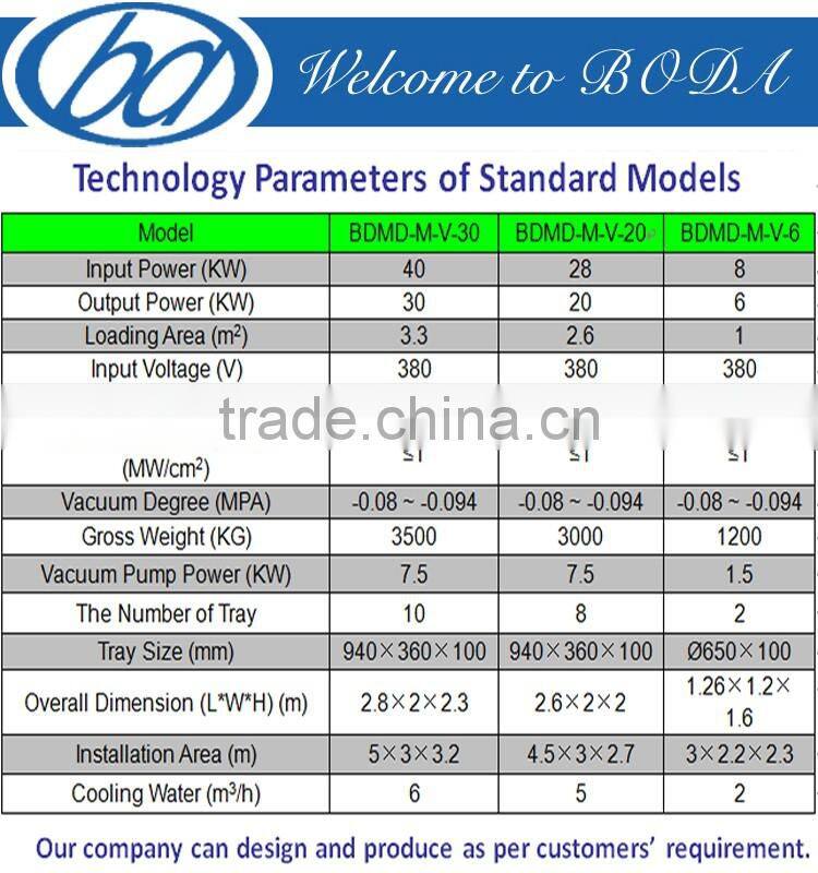 batch typle microwave vacuum dryer machine