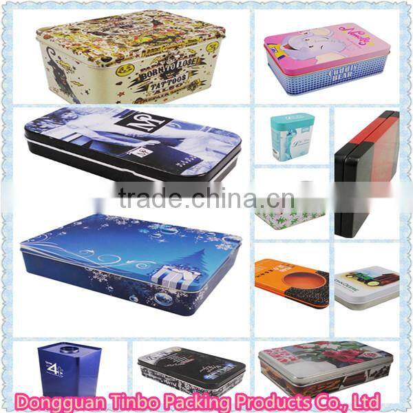 square cute mini decorative cake tin box