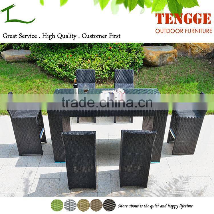 Latest trendy outdoor rattan furniture bar table set
