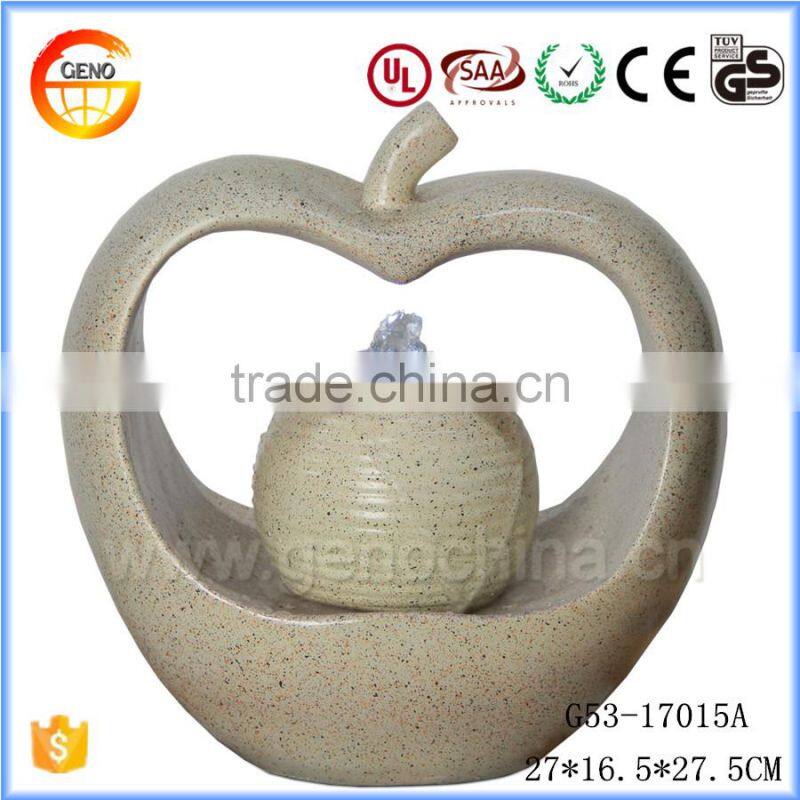 Trade assurance 2017 new design apple shape water fountain
