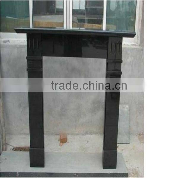 Polished China Black Granite Fireplace Mantel