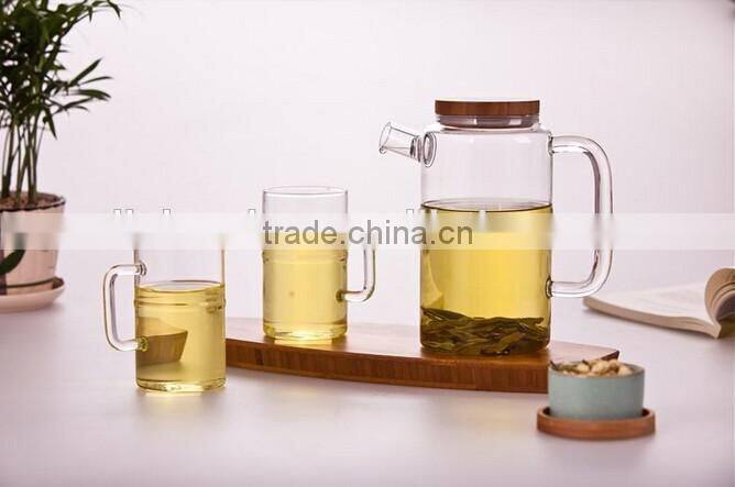 Haonai top quality tea glass mug whith teapot available ,drinking glass mug,coffee glass mug