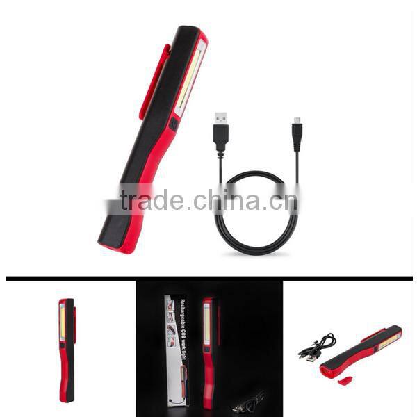 LED COB Pen Light Pocket Torch Lamp Magnetic Inspection Work Light