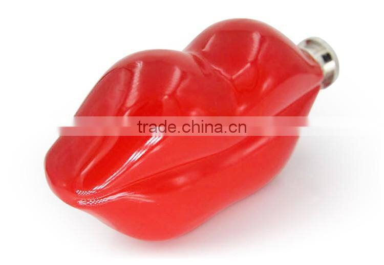 5 oz red lips stainless steel hip flask