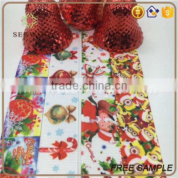 wired printed christmas gift ribbon