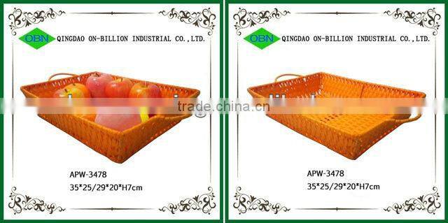 Hot sell colorful woven paper tray woven paper fruit basket peach basket