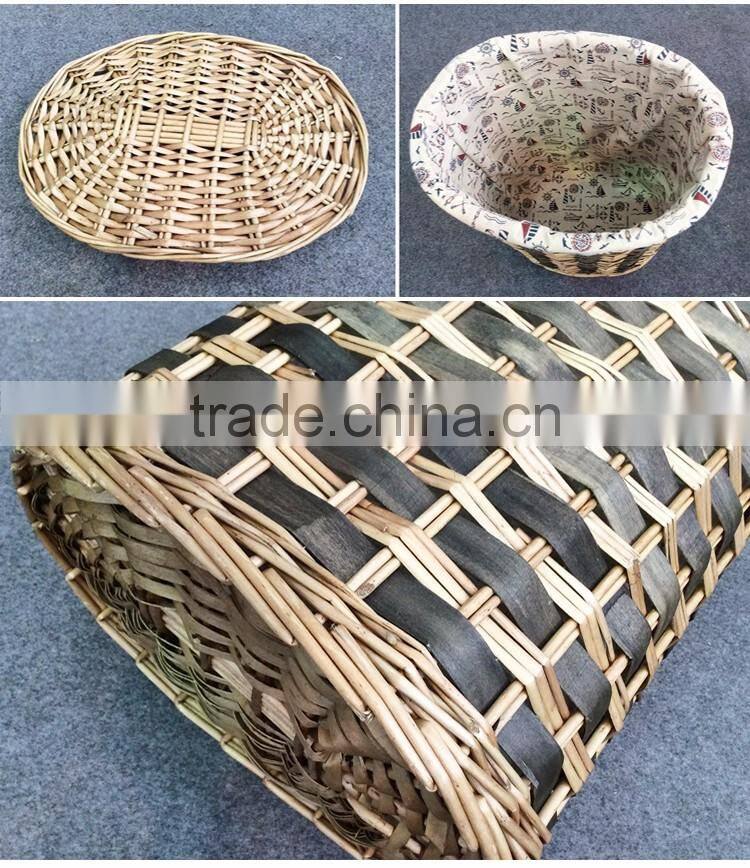 Wholesale storage basket customized wicker laundry basket with lids