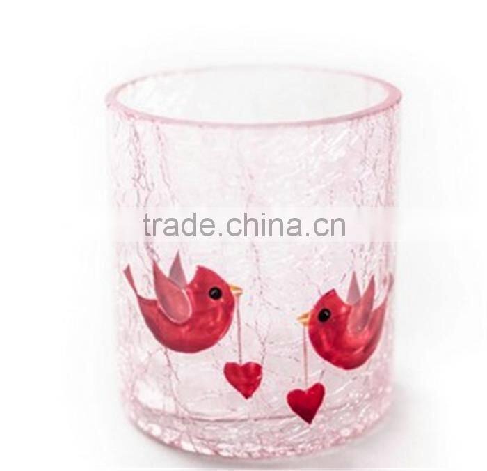 Glass Ball shaped Cracked Votive Candle Holder