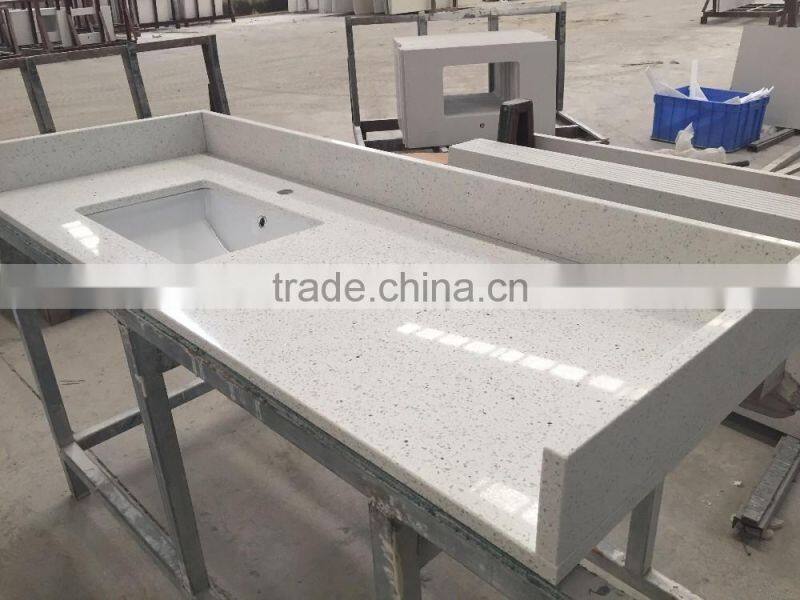 Quartz Stone Bathroom Vanity Top and Sink