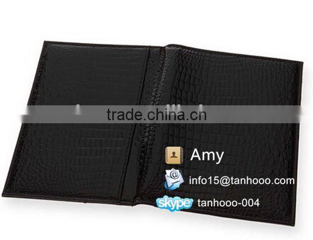 black pu leather passport holder on sale