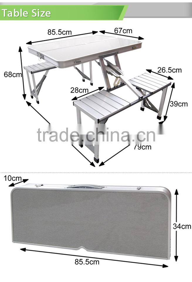 METAL FOLDING IRON TABLE AND CHAIRS WITH ALUMINUM LEGS