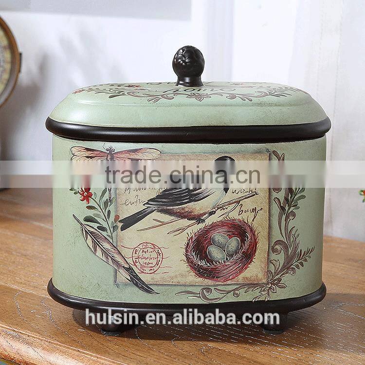 High quality Classical Rural Bird Ceramic Table Vase With Hand Paint