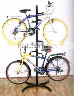 Gravity bike rack for 4 bikes