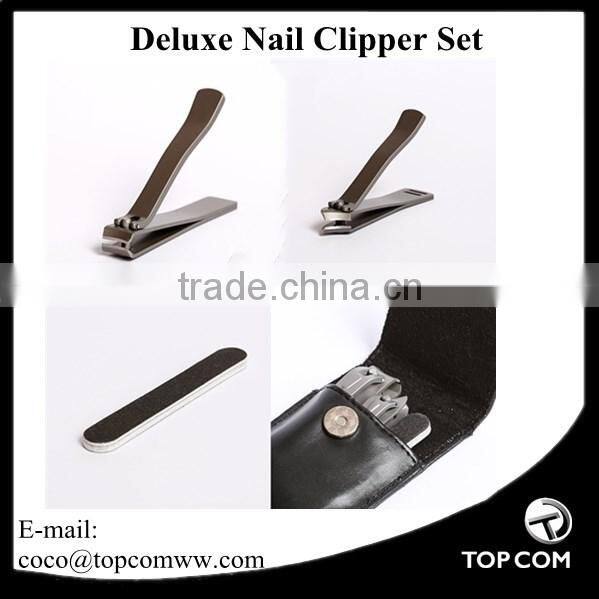 3pcs Nail Clipper Set for Toenail, Fingernails and Nail Cleaner With Leather Case, Good Gift for Women and Men