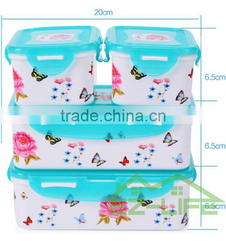 BPA free microwave safe seal plastic food storage containers with lids 4 pcs/set