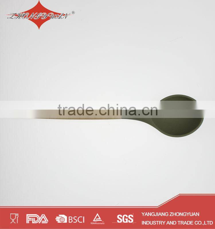 colorful silicone kitchen utensils with wood handle