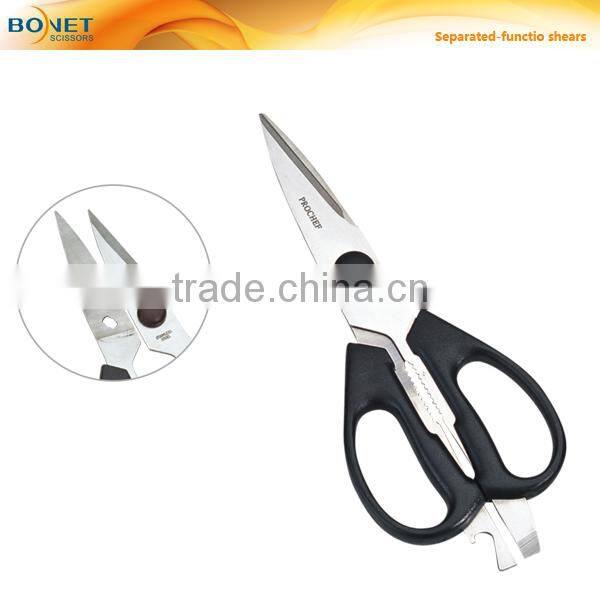 S52006H LFGB qualified 8-1/2" Detachable Kitchen Shears in PP Handle kitchen poultry scissors