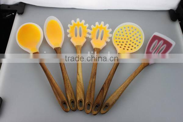 silicone tools set,silicone cookware,kitchen utensils set with wooden handle